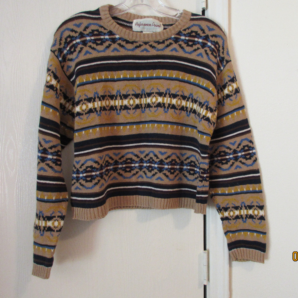 REFERENCE POINT Earthy Crewneck Knit Sweater Med